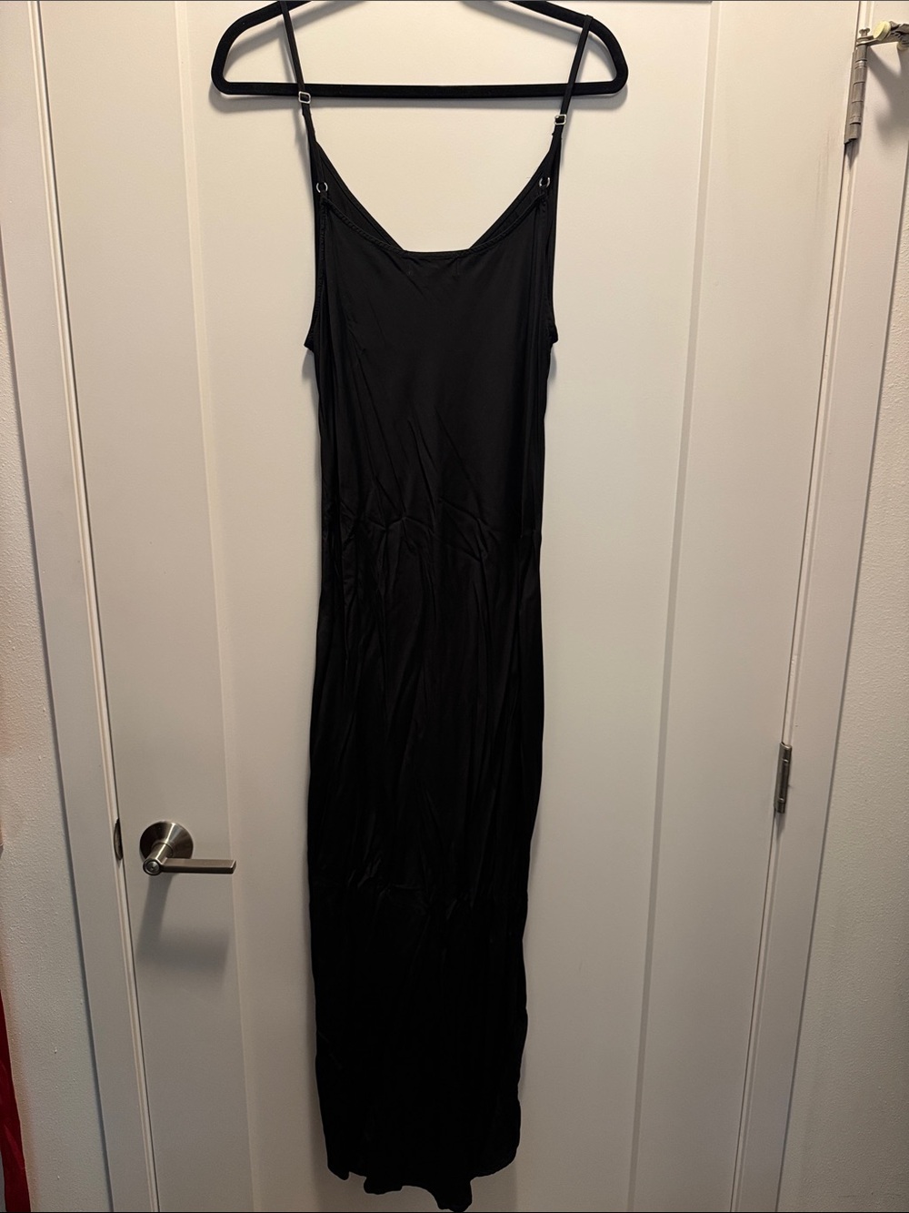 🆕 Bella Dahl Sleek Slip Maxi Dress w Adjustable Spaghetti Straps. XL. NWOT!🔥🖤 - Picture 3 of 6